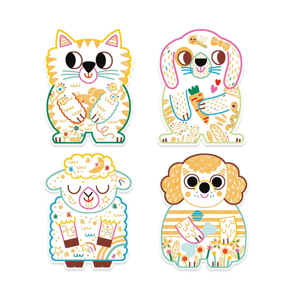 Djeco Coloring Pages Hidden Colors Pets