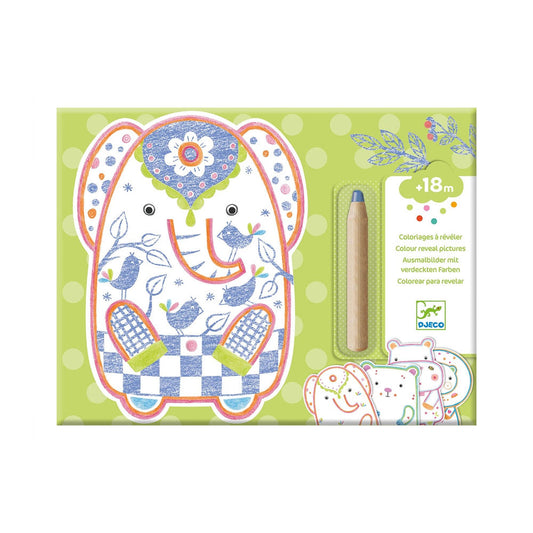 Coloriages Djeco couleurs cachées animaux sauvages