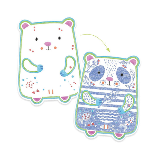 Coloriages Djeco couleurs cachées animaux sauvages