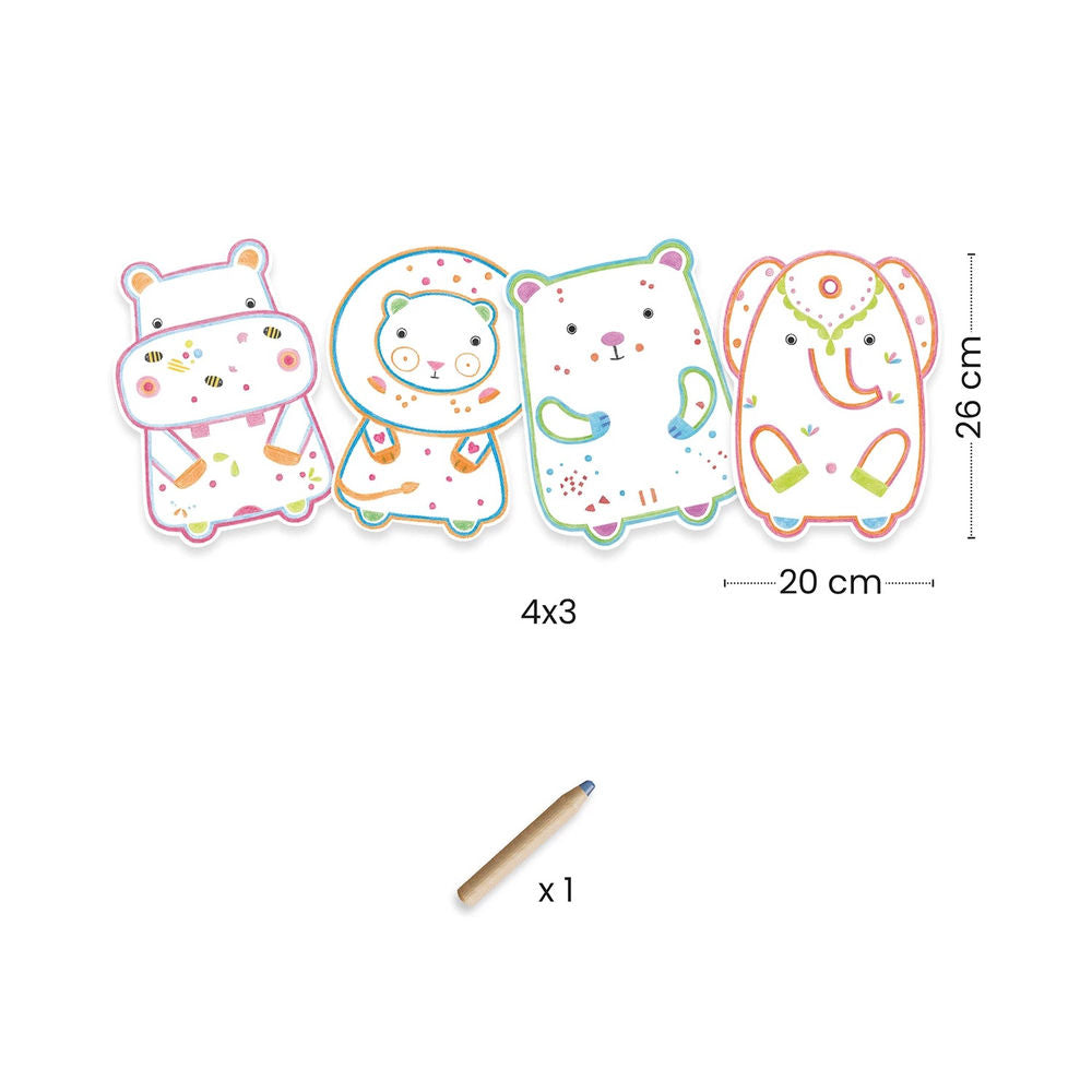 Djeco coloring pages hidden colors wild animals