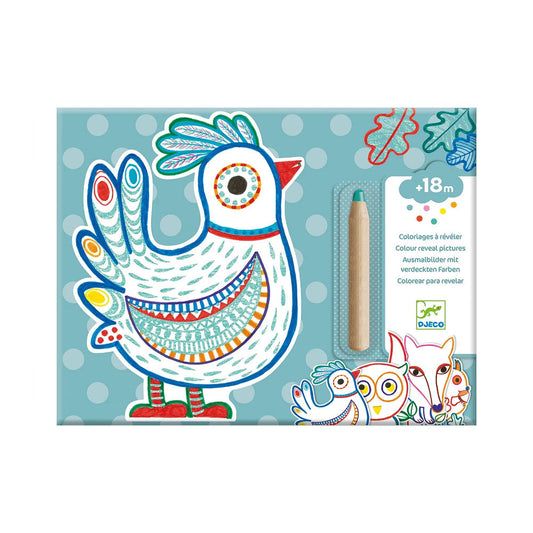 Coloriages Djeco couleurs cachées animaux de la forêt