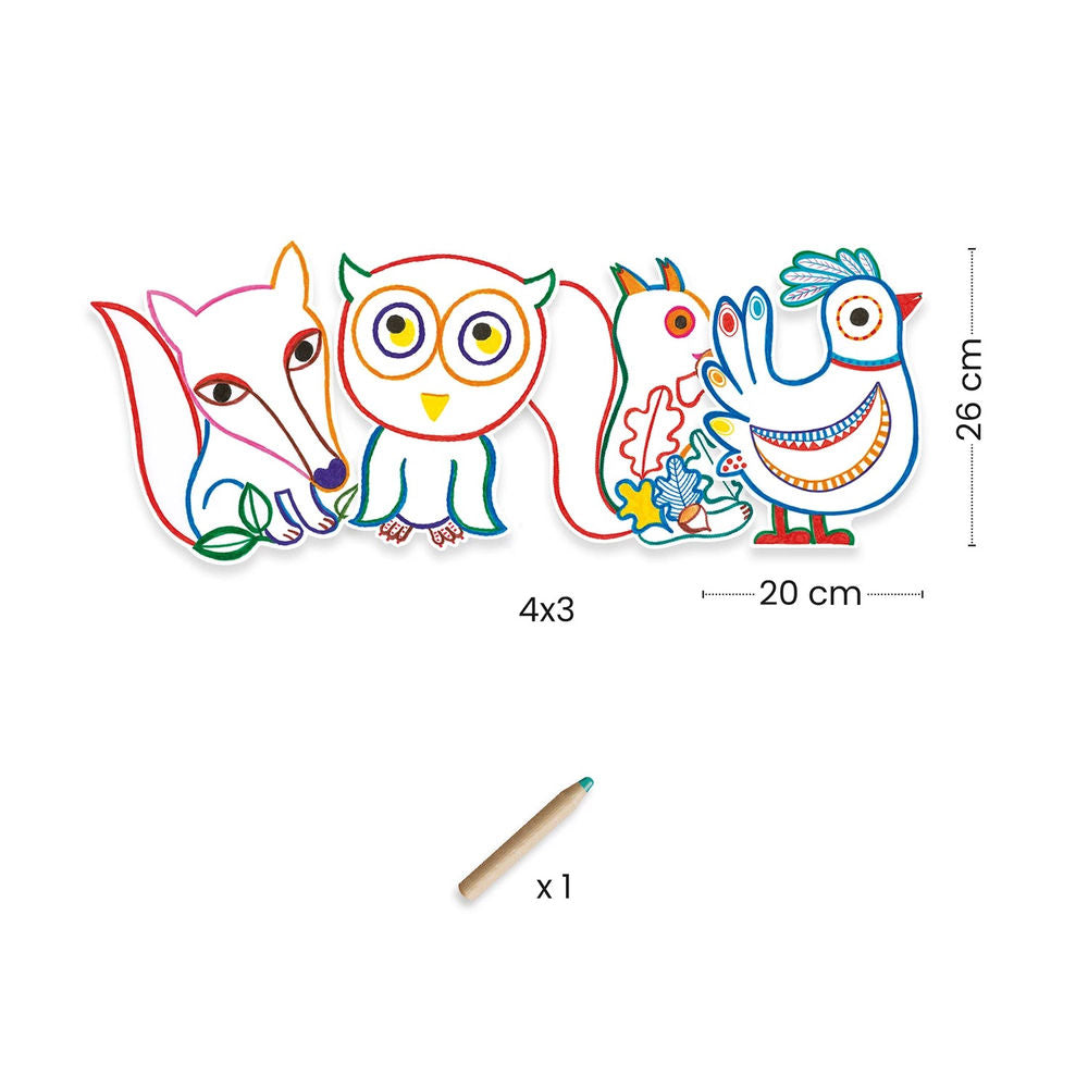 Coloriages Djeco couleurs cachées animaux de la forêt