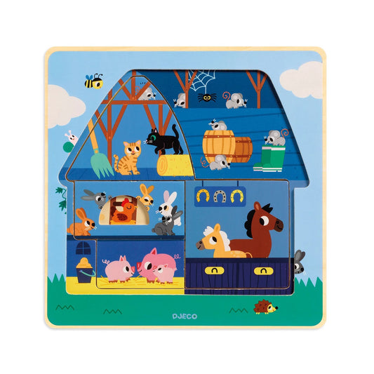 Puzzle à couches Djeco Chez Moo