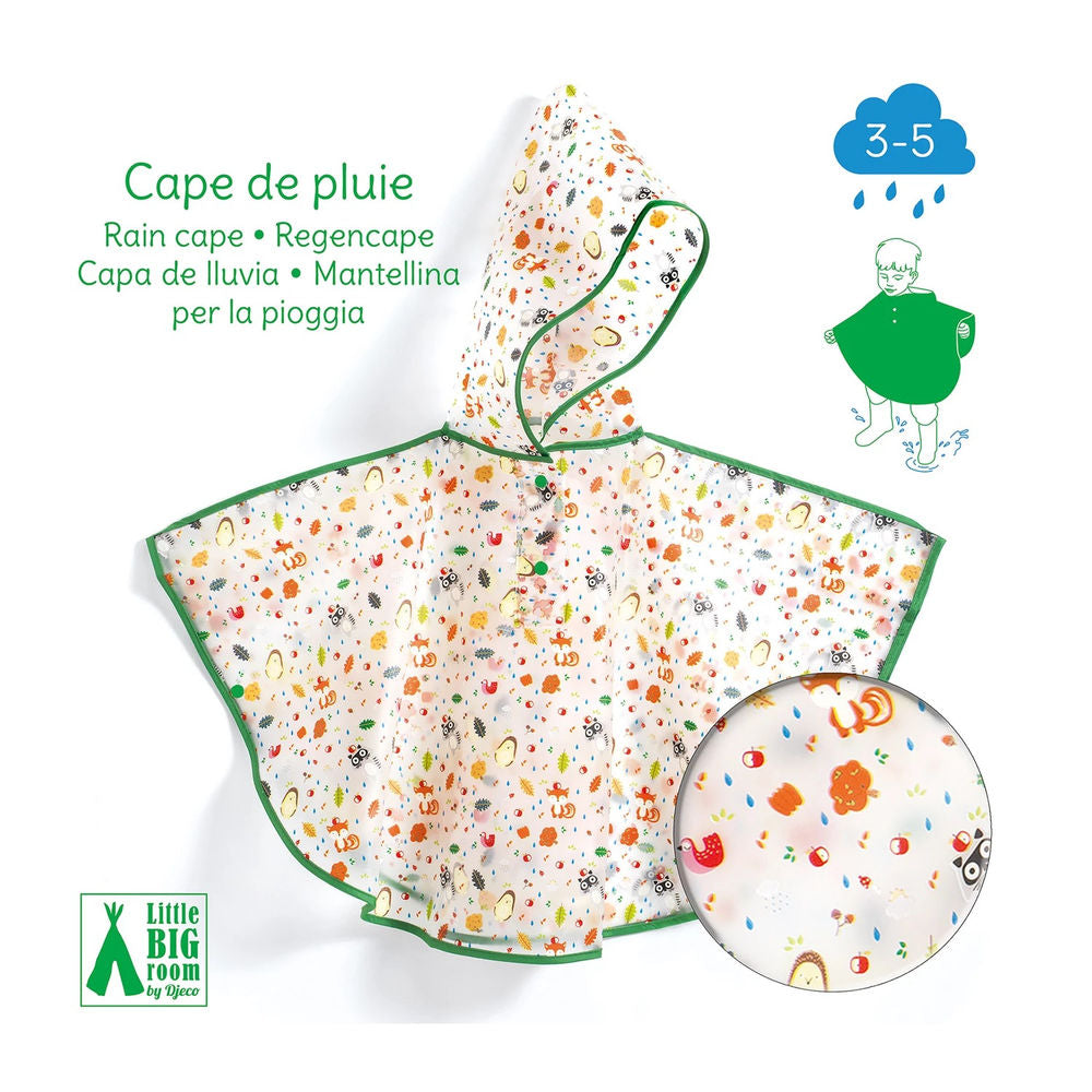 Djeco poncho de pluie animaux de la forêt (80x46cm)
