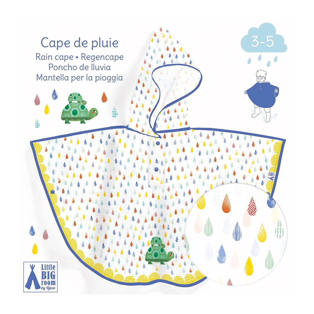 Djeco poncho de pluie tortue (80x46cm)
