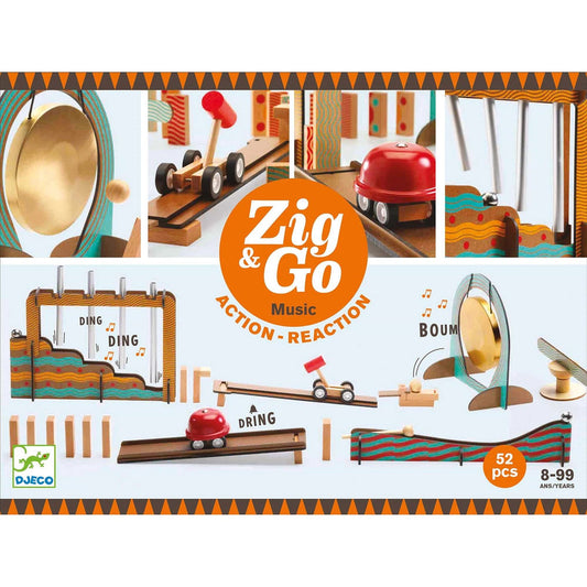 Djeco jeu de réaction en chaîne Zig & Go, 52 pièces