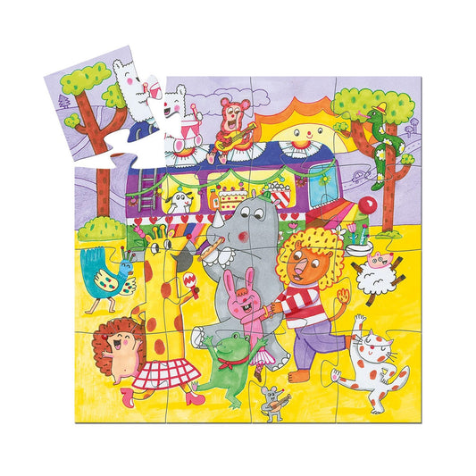 Djeco puzzle bus arc-en-ciel, 16 pièces