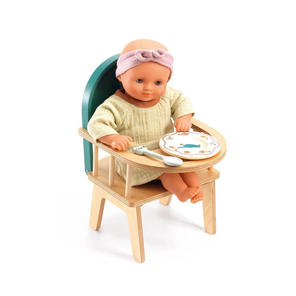 Chaise haute pour poupée Djeco Pomea