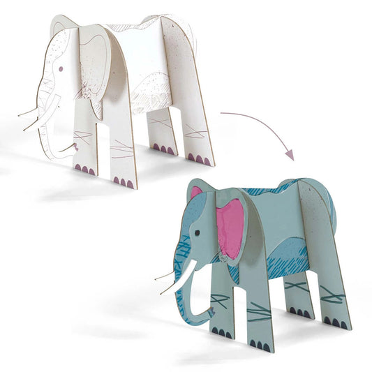 Djeco ensemble de construction et de peinture 3D Savane