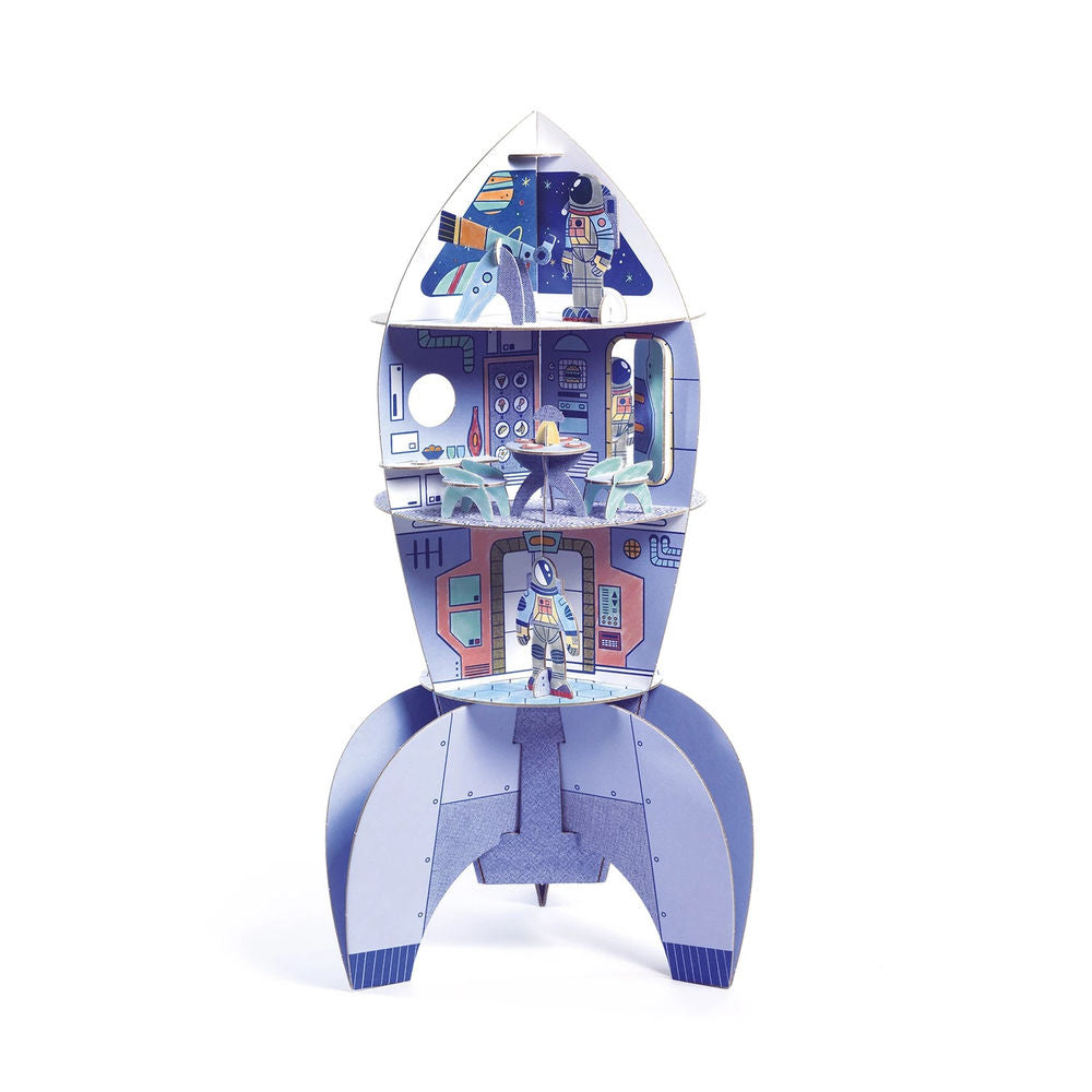 Djeco 3D building and painting set space rocket