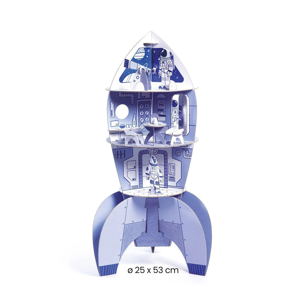 Djeco 3D building and painting set space rocket