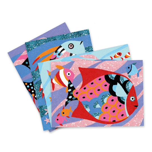 Djeco tableaux de sable poissons arc-en-ciel