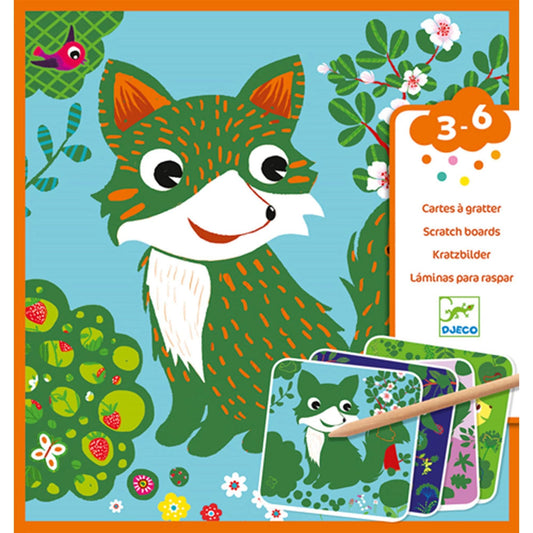 Djeco tableaux à gratter animaux de la forêt