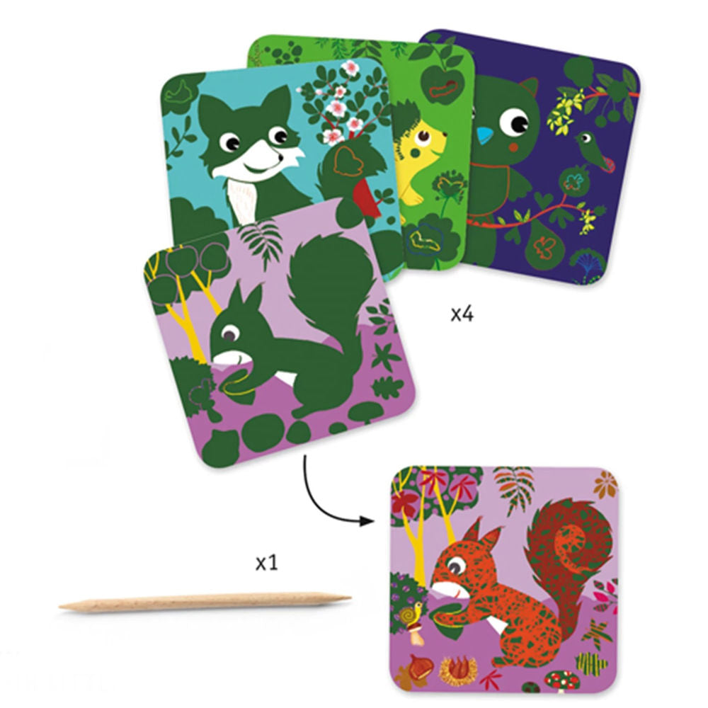 Djeco Scratch Pictures Forest Animals