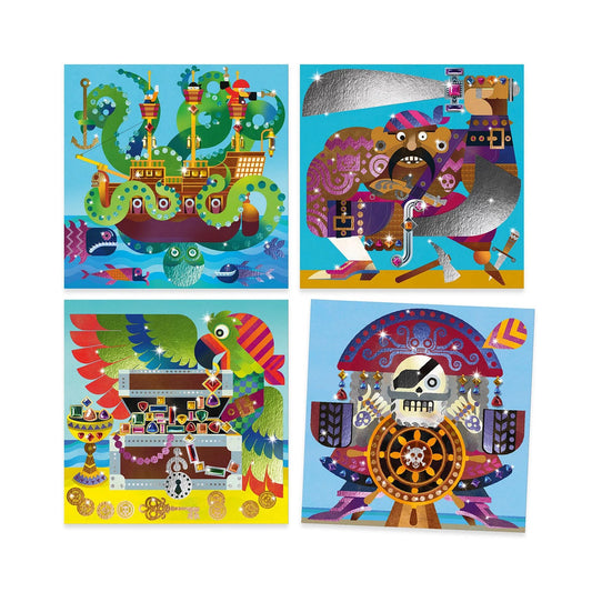 Djeco tableaux en film pierres pailletées pirate