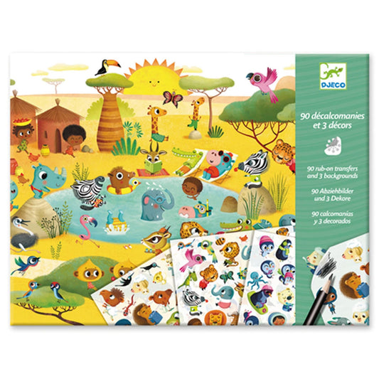 Décalcomanies Djeco - savane, désert, pôle nord