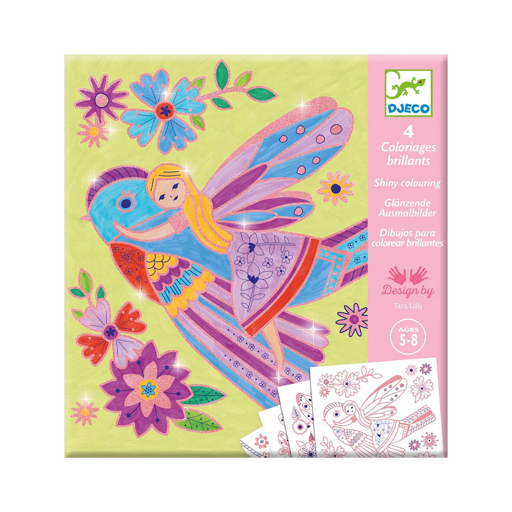 Djeco Shiny Coloring Pages Little Wings
