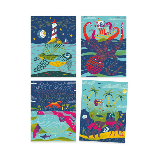 Tableaux à gratter Djeco bicolores haut bas