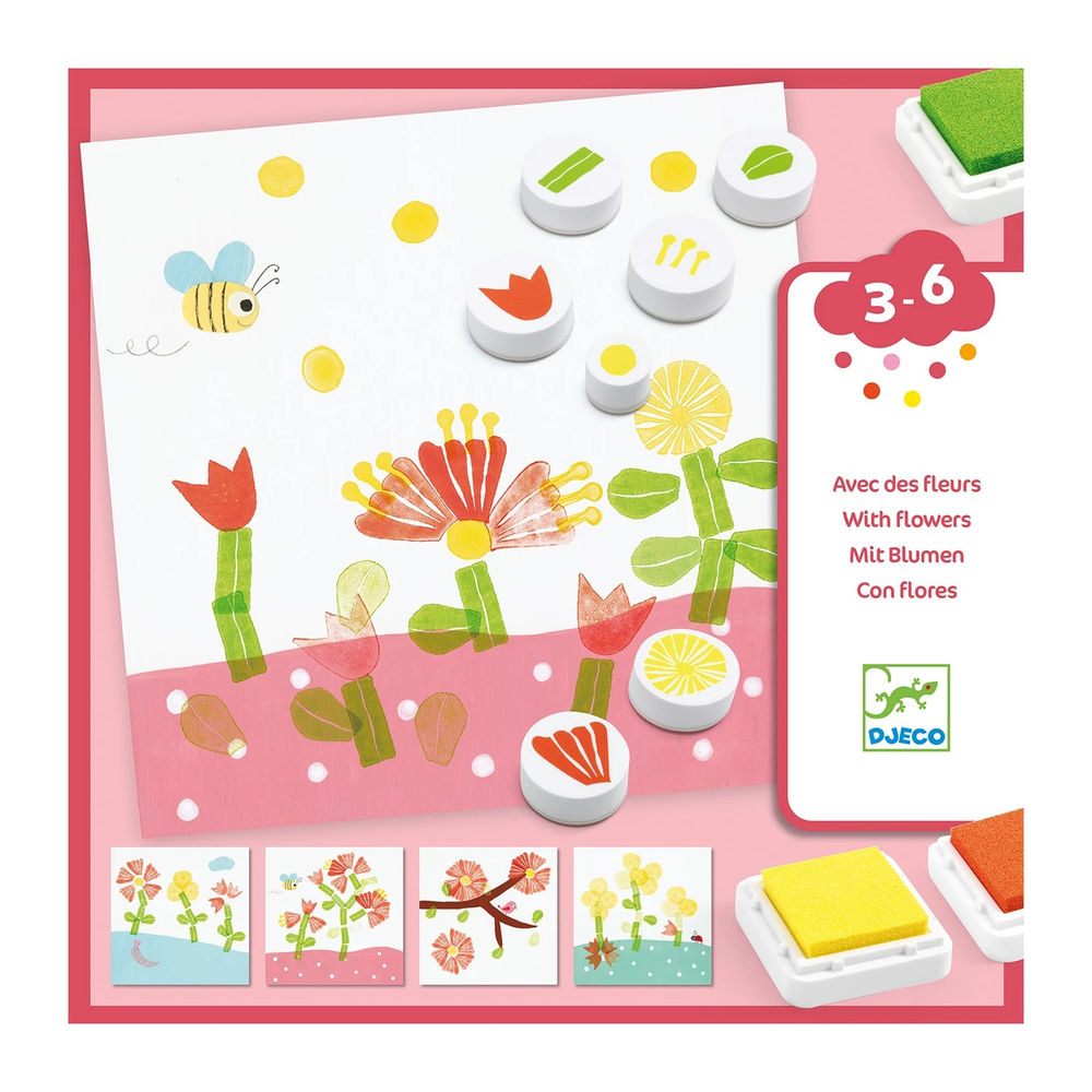 Djeco set de tampons fleurs