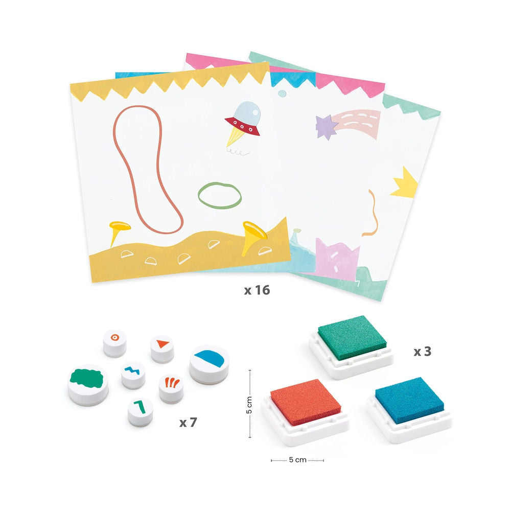 Djeco stamp set Up There
