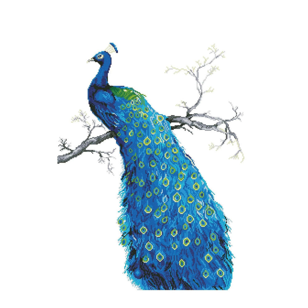 Diamond Painting Blauer Pfau