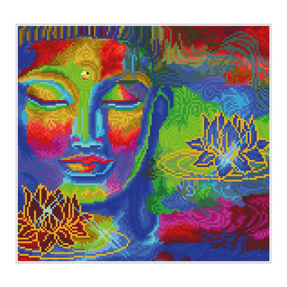 Diamond Painting Buddha und Lotusblumen