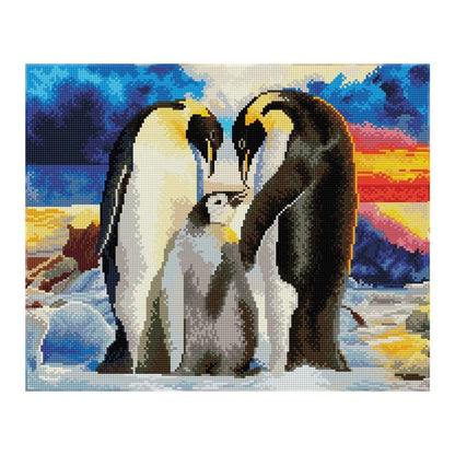Diamond Painting Pinguin Familie