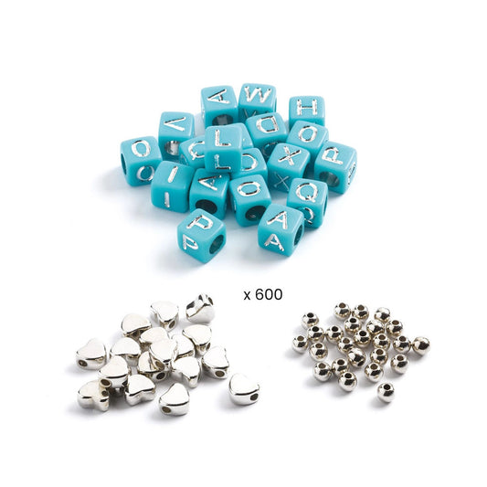 Perles lettres Djeco argent