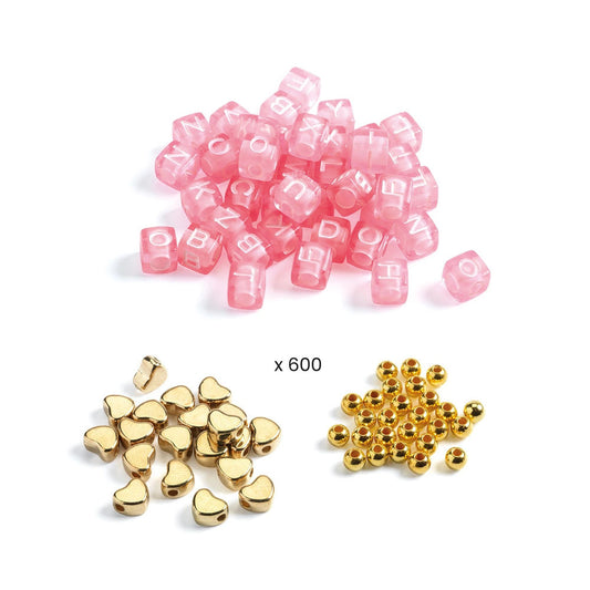 Perles lettres Djeco dorées