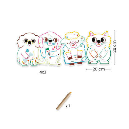 Djeco Coloring Pages Hidden Colors Pets