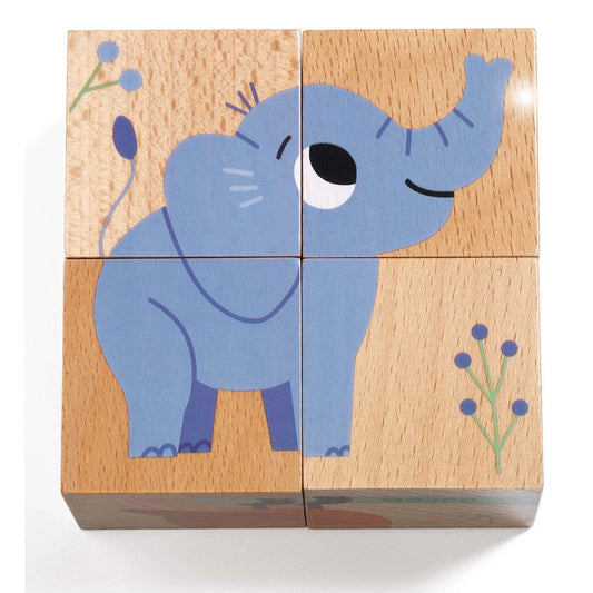 Puzzle cube en bois Djeco Wild & Co