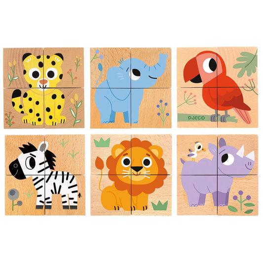 Puzzle cube en bois Djeco Wild &amp; Co