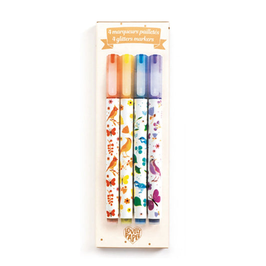 Djeco 4 feutres pailletés Tinou