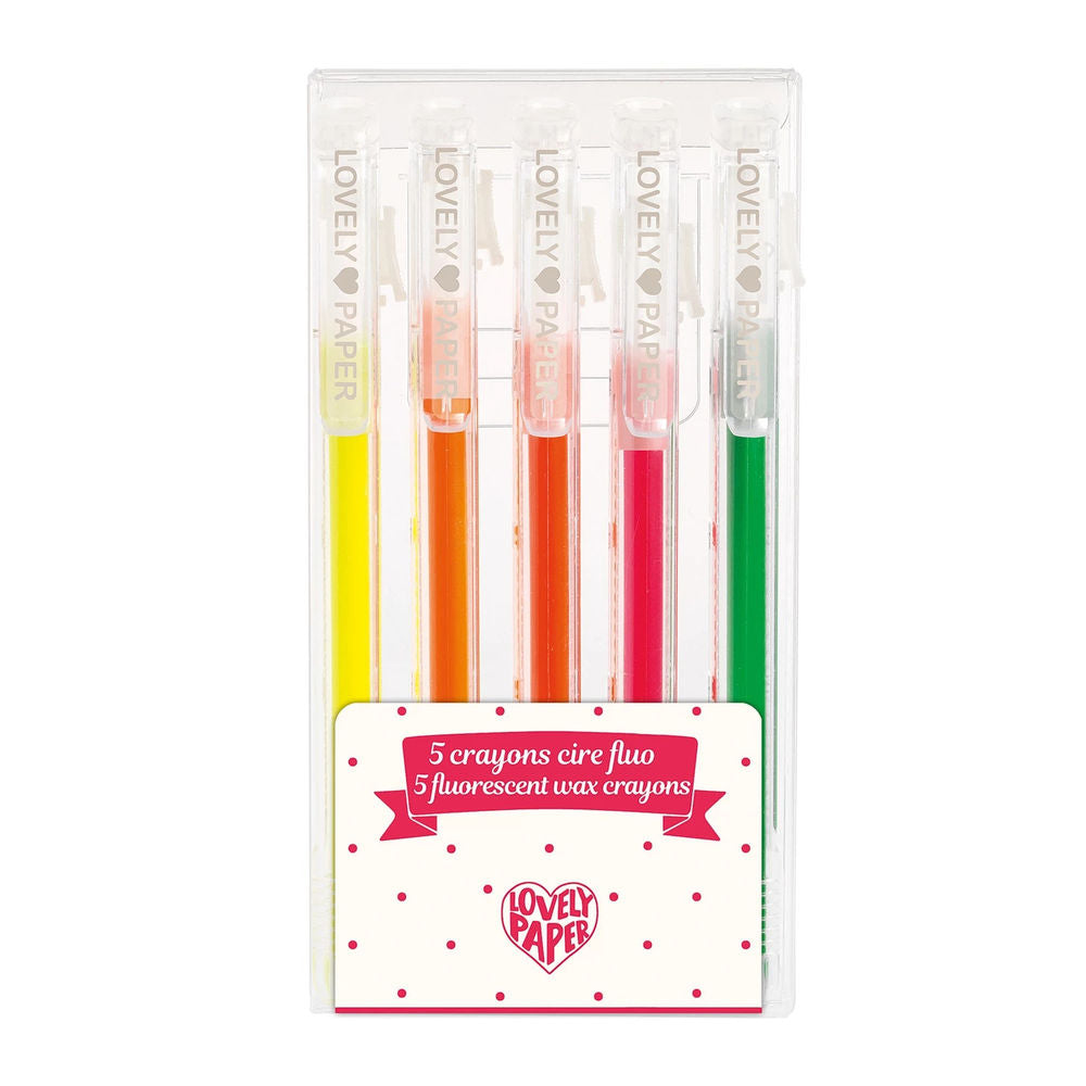 Djeco 5 wax crayons neon