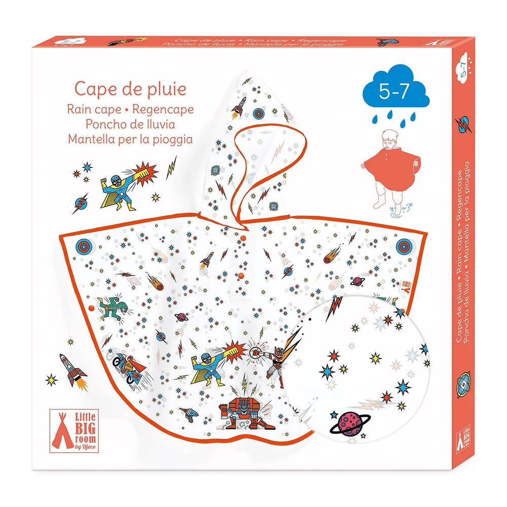 Djeco poncho de pluie super-héros (90x46 cm)