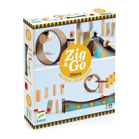 Djeco jeu de réaction en chaîne Zig &amp; Go, 25 pièces