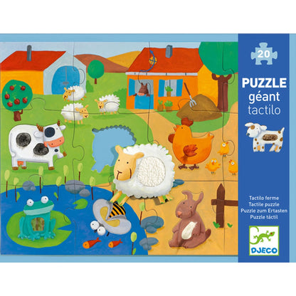 Djeco Puzzle Tactiloferme, 20 pieces