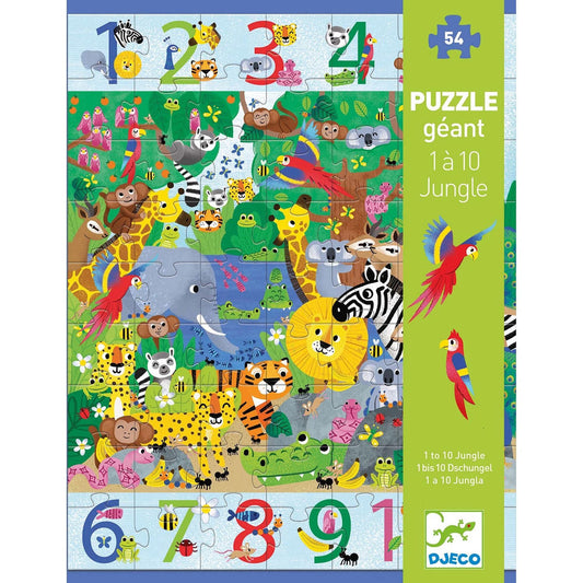 Djeco Puzzle 1 à 10 Jungle, 54 pièces