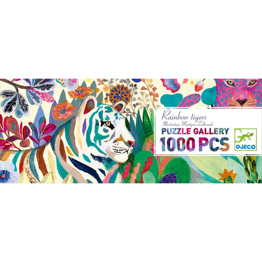 Djeco Puzzle Gallery Tigres arc-en-ciel, 1000 pièces
