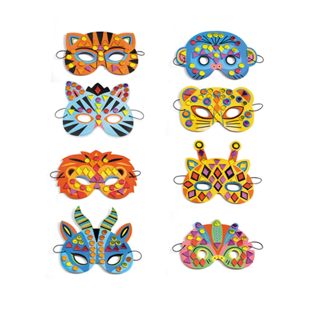 Djeco Do it Yourself - Masques Mosaïque Animaux de la Jungle