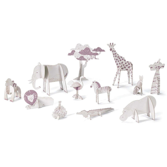 Djeco 3D building and painting set Savanna