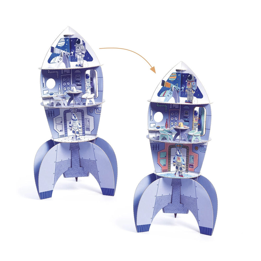 Djeco 3D building and painting set space rocket