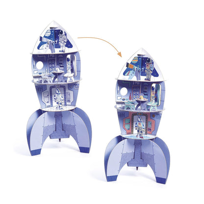 Djeco 3D building and painting set space rocket