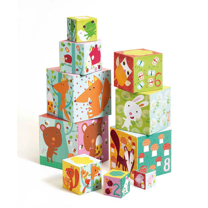 Djeco Pyramide Forêt, 10 cubes