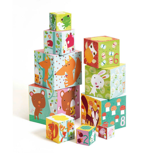 Djeco Pyramide Forêt, 10 cubes
