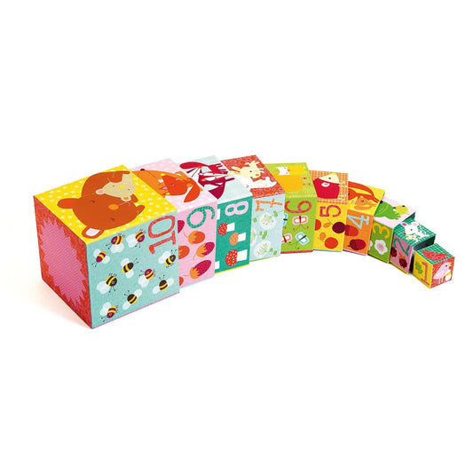 Djeco Pyramide Forêt, 10 cubes