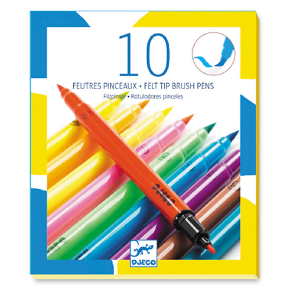 Djeco 10 feutres pinceaux pop