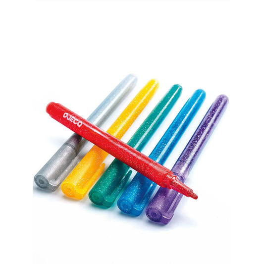 Djeco 6 feutres pailletés