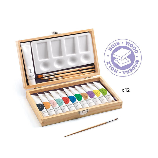 Djeco painting case with 12 gouaches