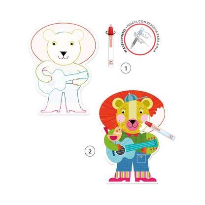 Djeco Magic Coloring Pages Animalo-Len